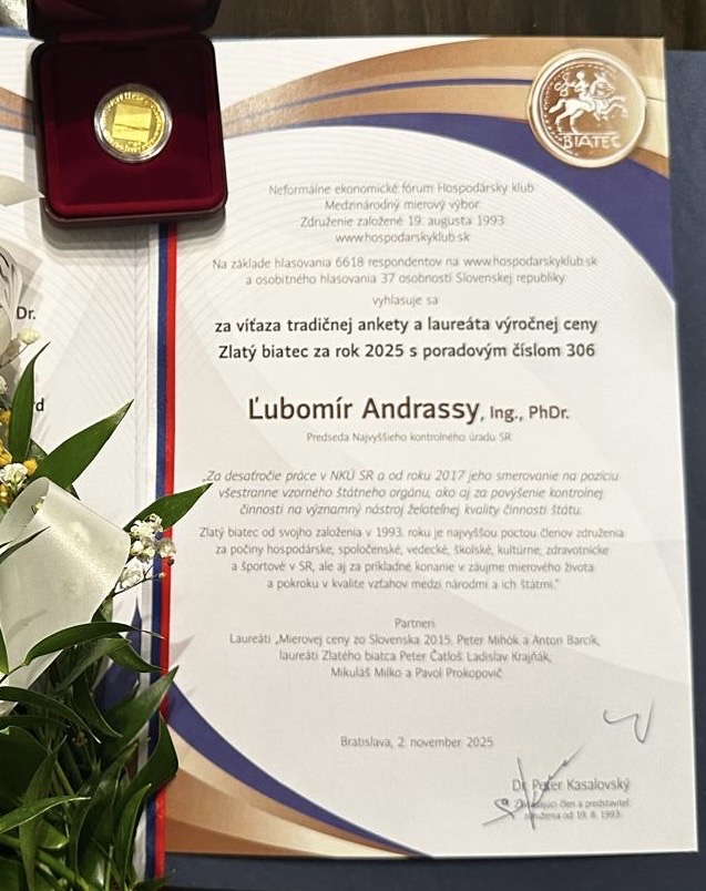 Laureát výročnej ceny Zlatý Biatec 2025 Laureát výročnej ceny Zlatý Biatec 2025